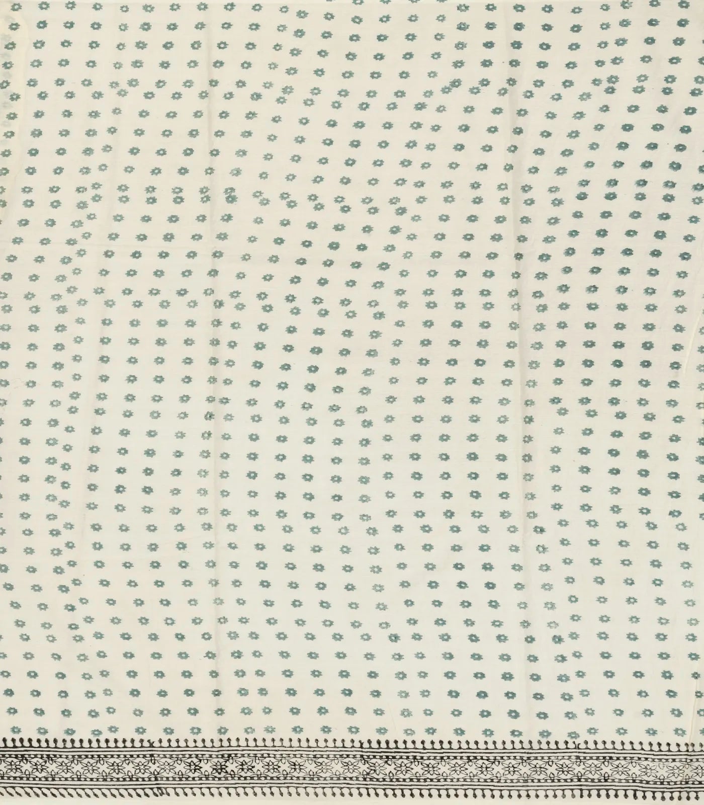 White Woven Jaipur Cotton Saree And Printed Floral Motifs