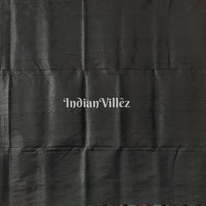 Black Red Pasapali Odisha Ikat Contemporary Silk Saree with Animal Anchal