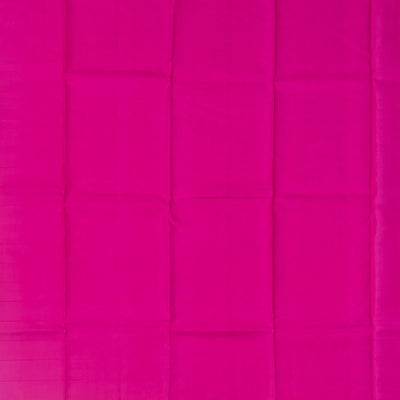 Taupe Silk Saree With Checks & Pink Border