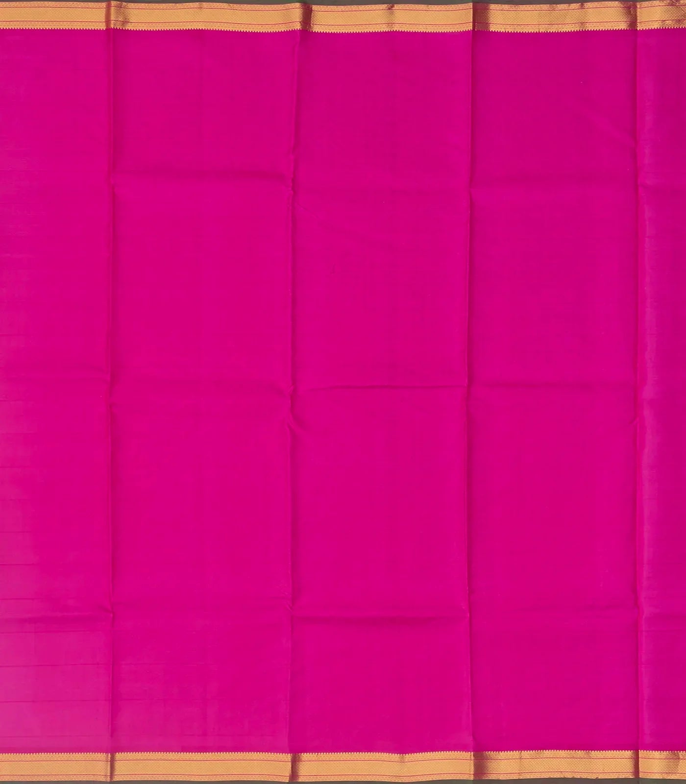 Taupe Silk Saree With Checks & Pink Border