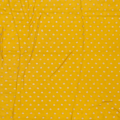 Mustard Woven Tissue Emboss Embroidery Saree
