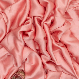 Bubblegum Pink Woven Banarasi Satin Saree With Embroidery