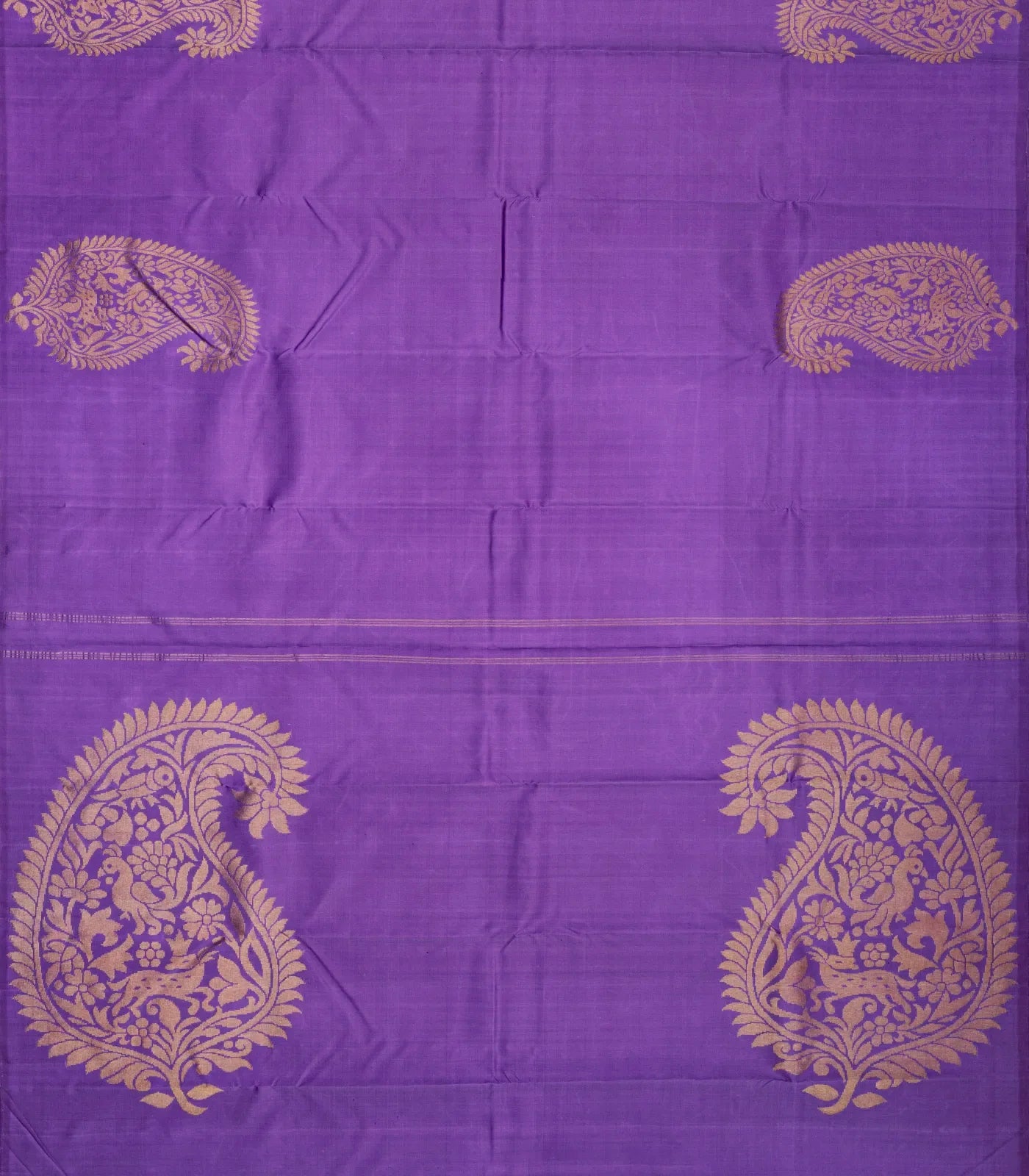 Lilac Handloom Kanchipuram Silk Saree With Vanasingaram Buttas