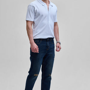 White Textured Polo T-Shirt