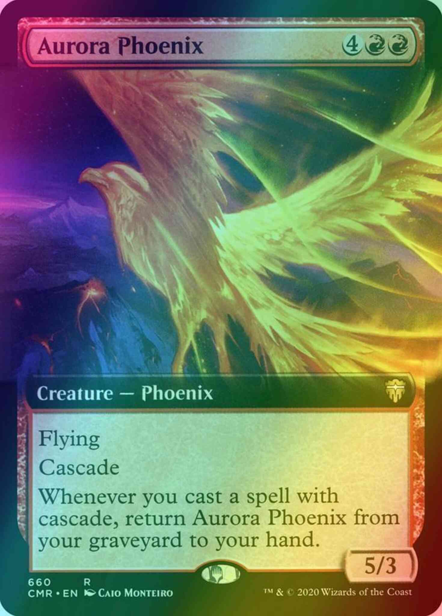 Aurora Phoenix [660] [Extended Art] [Commander Legends] [Foil]