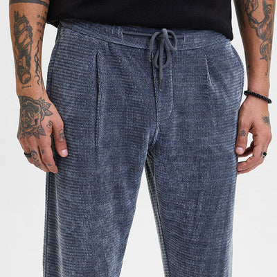 Grey Corduroy Relaxed Fit Trousers