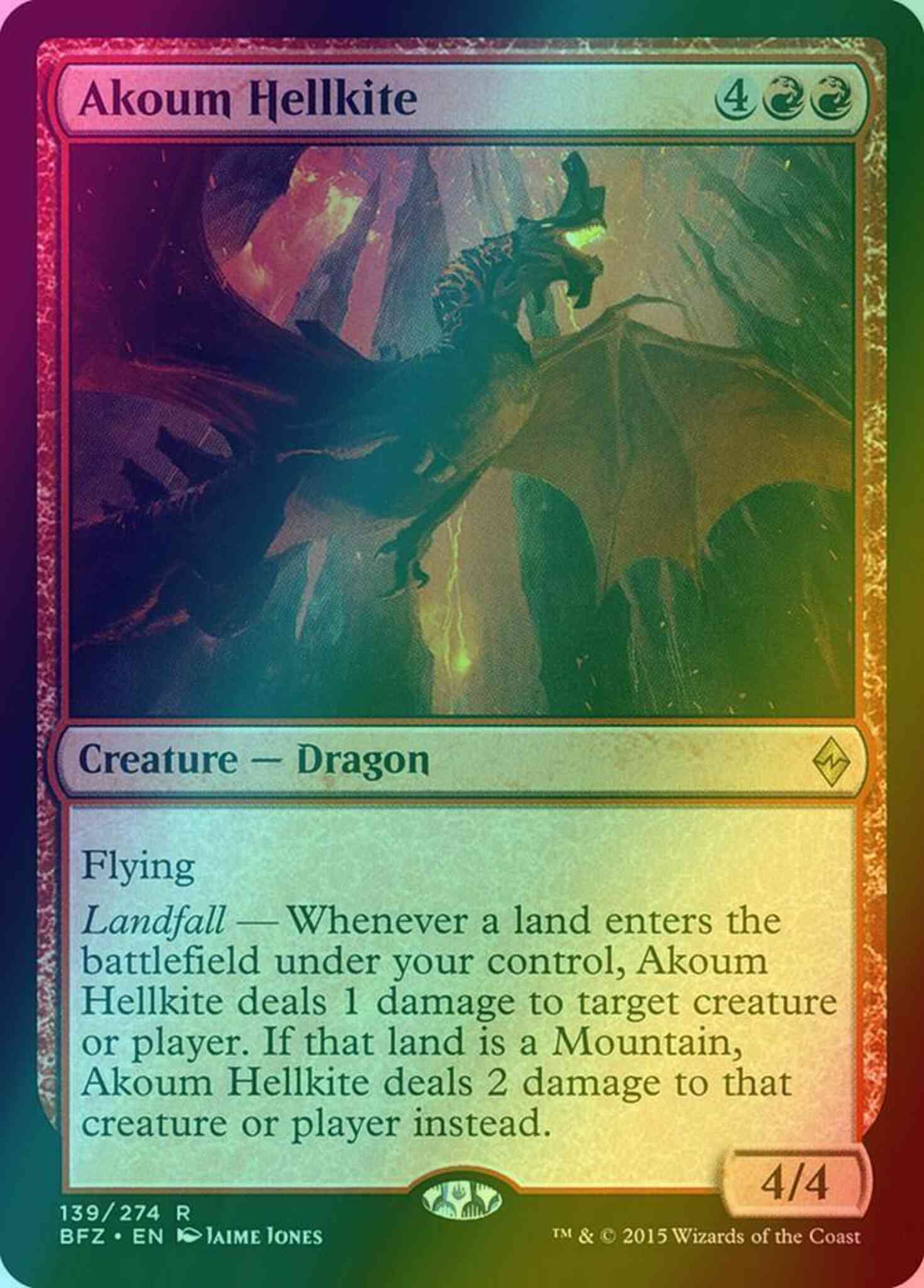 Akoum Hellkite [139] [Battle for Zendikar] [Foil]