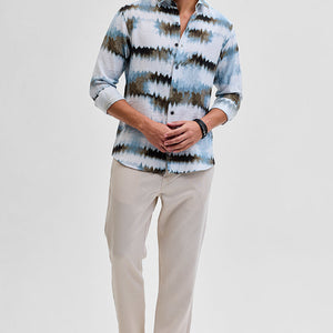 Light Blue Textured Abstract Shirt