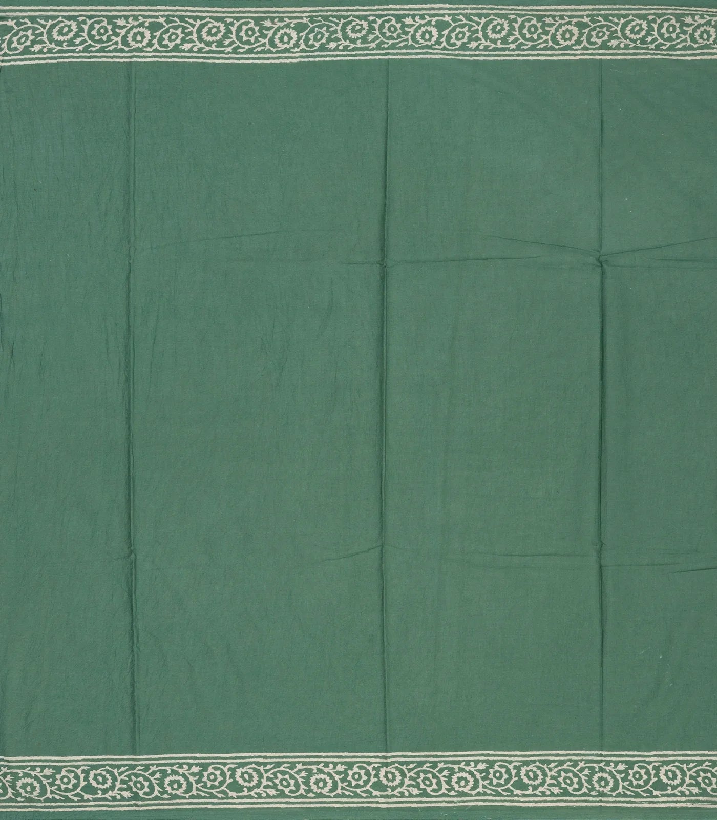 Shadow Green Woven Jaipur Cotton Saree With Printed Floral Motifs