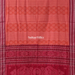 Orange Odisha Ikat Maniabandha Cotton Jharana Saree