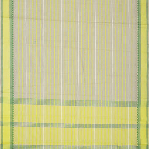 Grey Chirala Cotton Saree With Traditional Motif Stripes