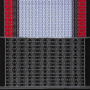 Blue And Off White Orissa Cotton Saree With Tie & Dye Motifs
