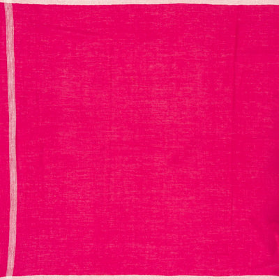 Hot Pink Handloom Bhujodi Cotton Saree With Buttas