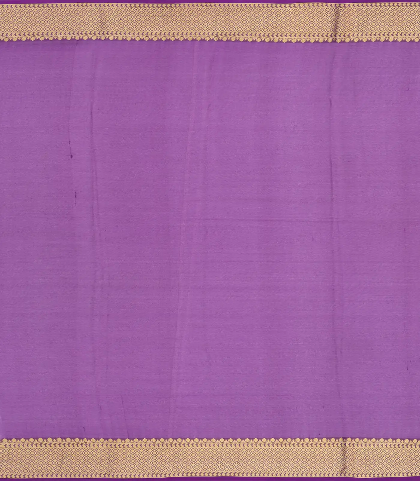 Purple Mysore Crepe Silk Saree With Floral Vine Zari Motifs