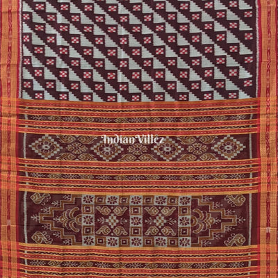 Grey Coffee Odisha Ikat Khandua Silk Saree