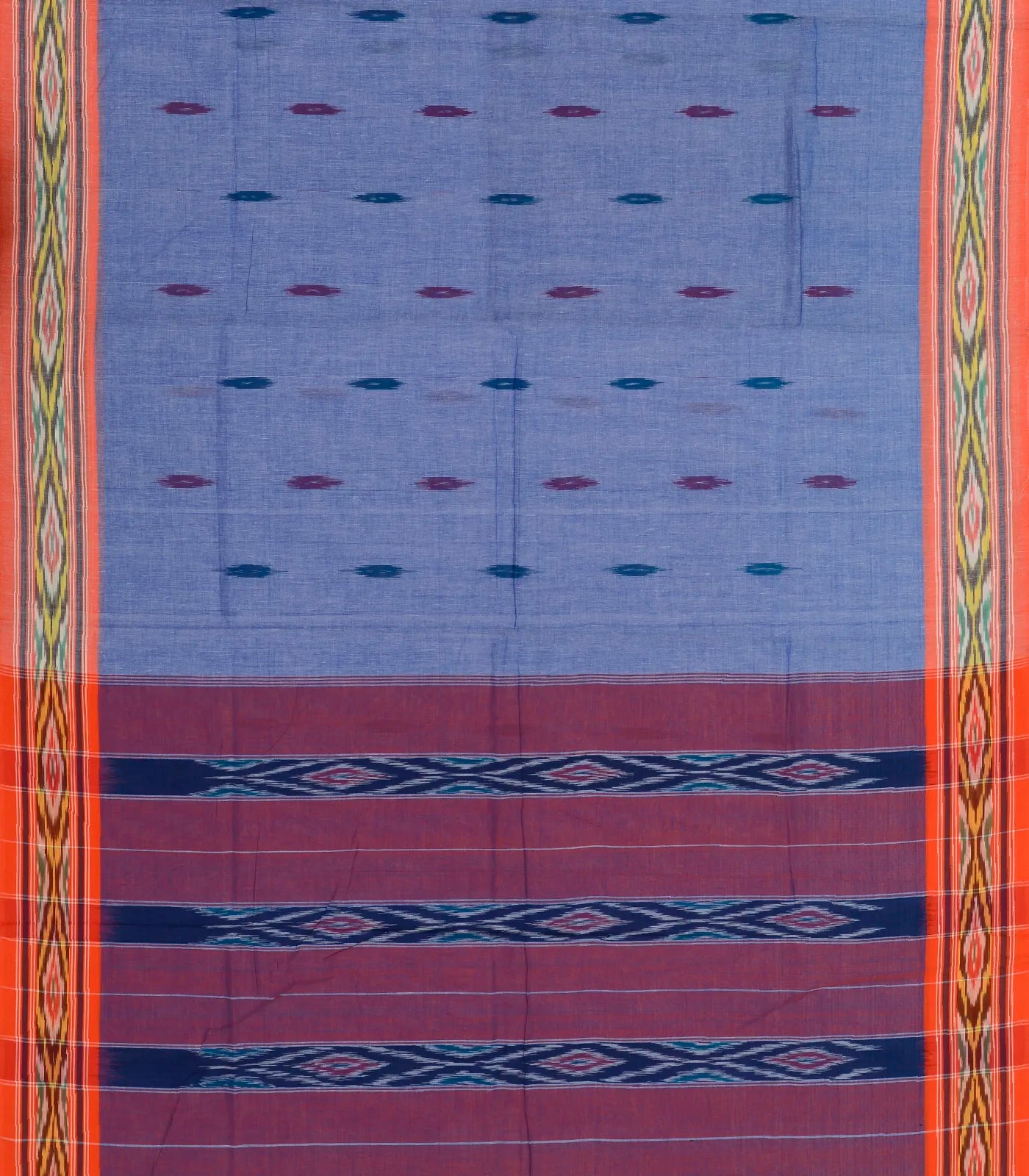 Lavender Woven Orissa Cotton Saree With Contrast Border