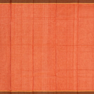 Orange Handloom Kanchi Cotton Saree With Annam Buttas