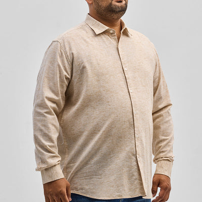 Beige Linen Blend Shirt