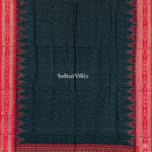 Bottle Green Maniabandha Odisha Ikat Cotton Saree