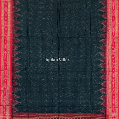 Bottle Green Maniabandha Odisha Ikat Cotton Saree