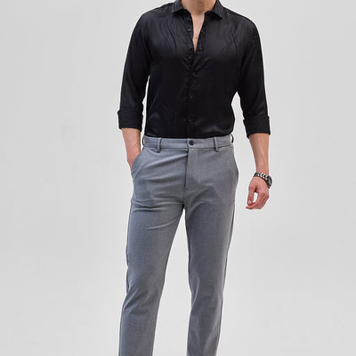Black Self-Design Shirt