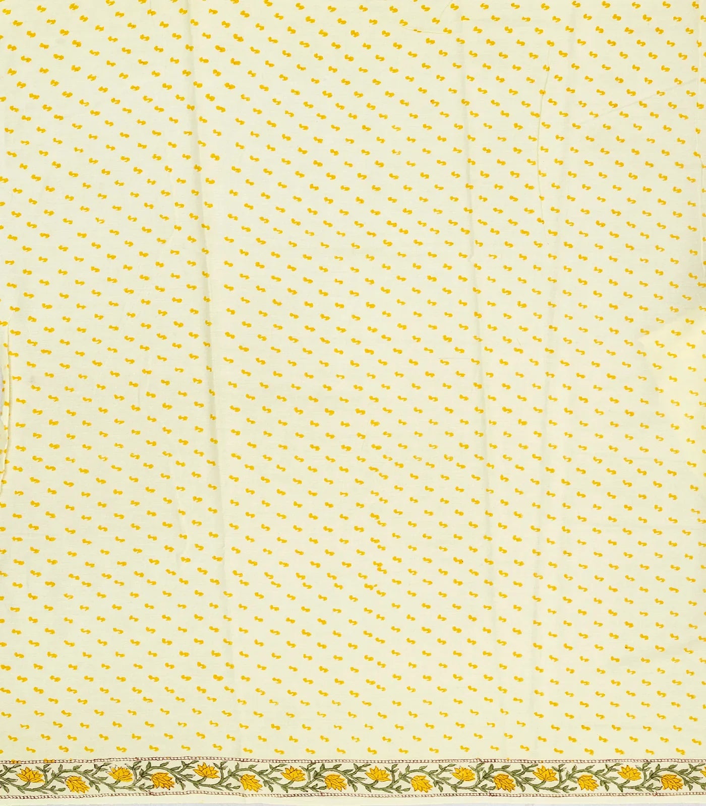 Light Green Woven Jaipur Cotton Saree With Printed Floral Motifs