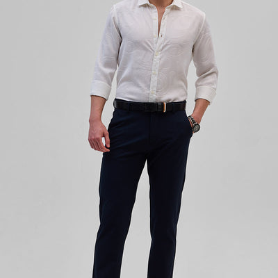 White Self-Design Shirt