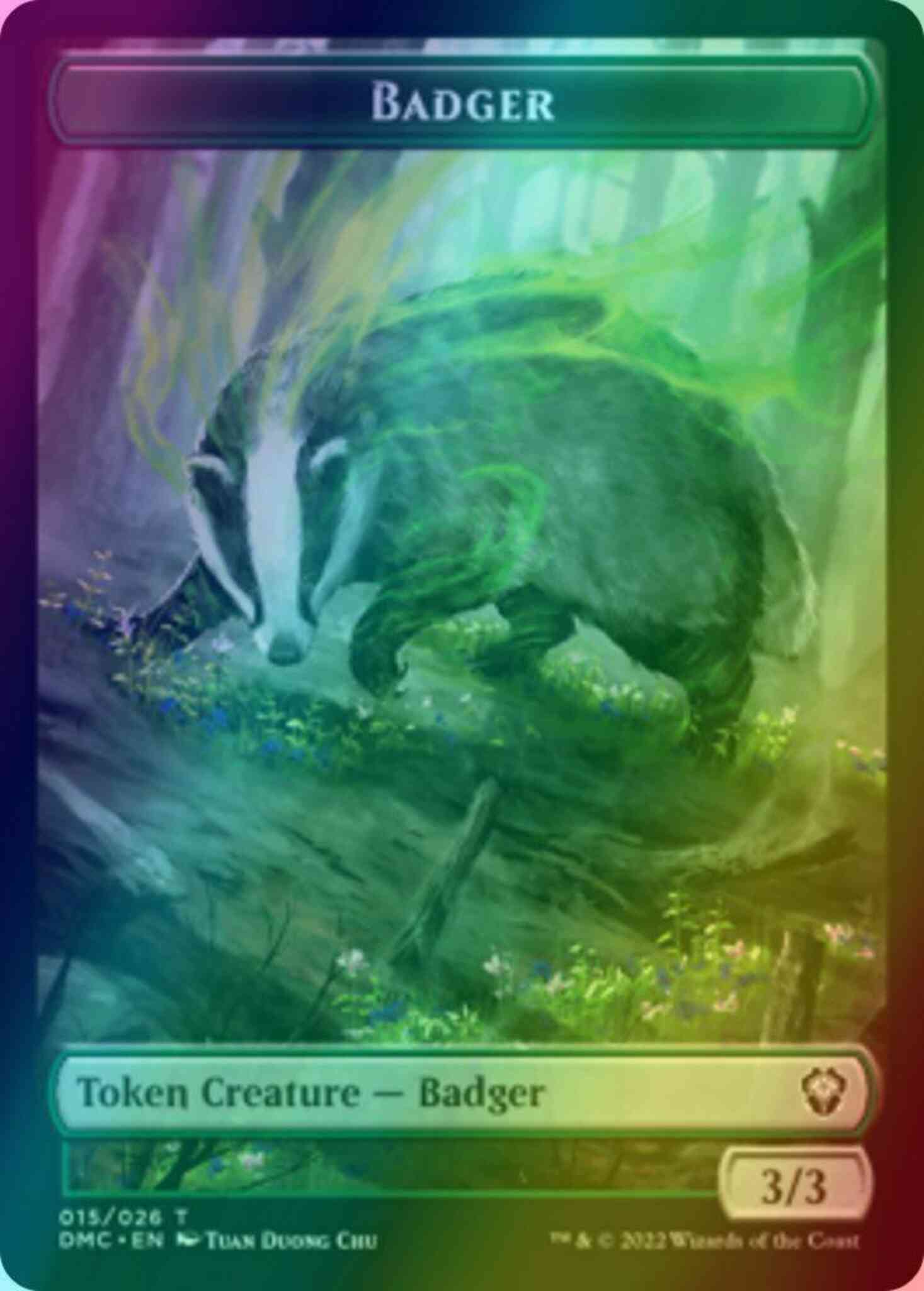 Badger Token (15) // Soldier Token (04) [DMC/DMU Set Symbol] [Dominaria United: Tokens] [Foil]