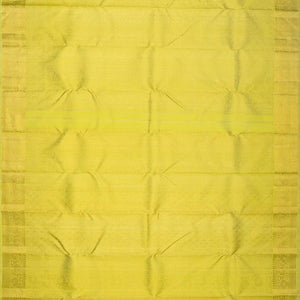 Pista Green Handloom Kanchipuram Silk Saree With Floral Motifs