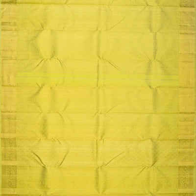 Pista Green Handloom Kanchipuram Silk Saree With Floral Motifs