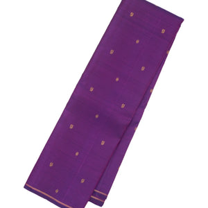 Purple Handloom Kanchipuram Silk Saree With Corner Buttas