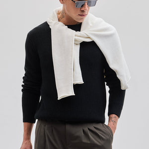 Black Fisherman Knit Sweater