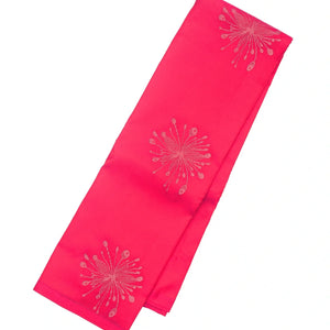 Pink Silk Saree With Floral Motifs & Contrast Pallu