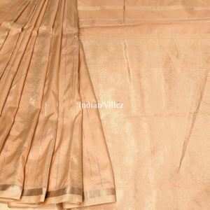 Peach Color Designer Banarasi Katan Silk Saree