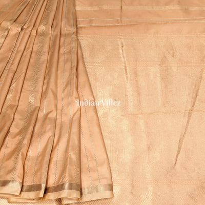 Peach Color Designer Banarasi Katan Silk Saree