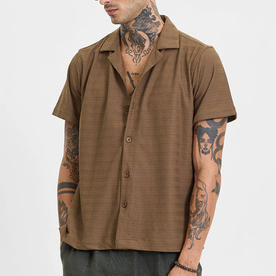 Brown Stripes Box Fit Shirt