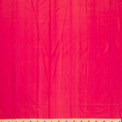 Magenta Handwoven Banarasi Silk Saree With Flower Motifs