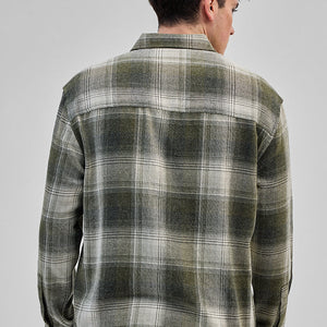 Green Double Pocket Flannel Overshirt