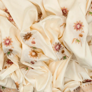 Off White Woven Blended Dupion Saree With Konia Butta Motifs