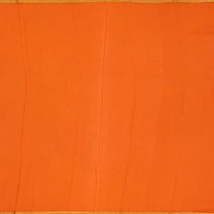 Orange Mysore Crepe Silk Saree With Floral Motifs & Zari Border