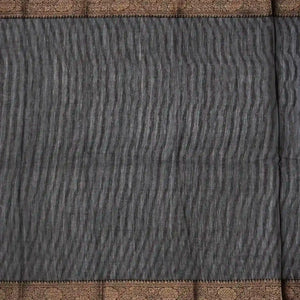 Black Woven Chanderi Cotton Saree With Printed Spear Motifs