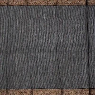 Black Woven Chanderi Cotton Saree With Printed Spear Motifs