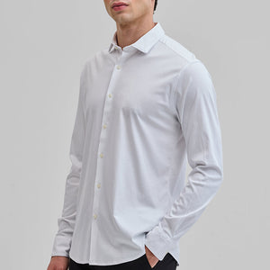 White Solid Stretch Shirt