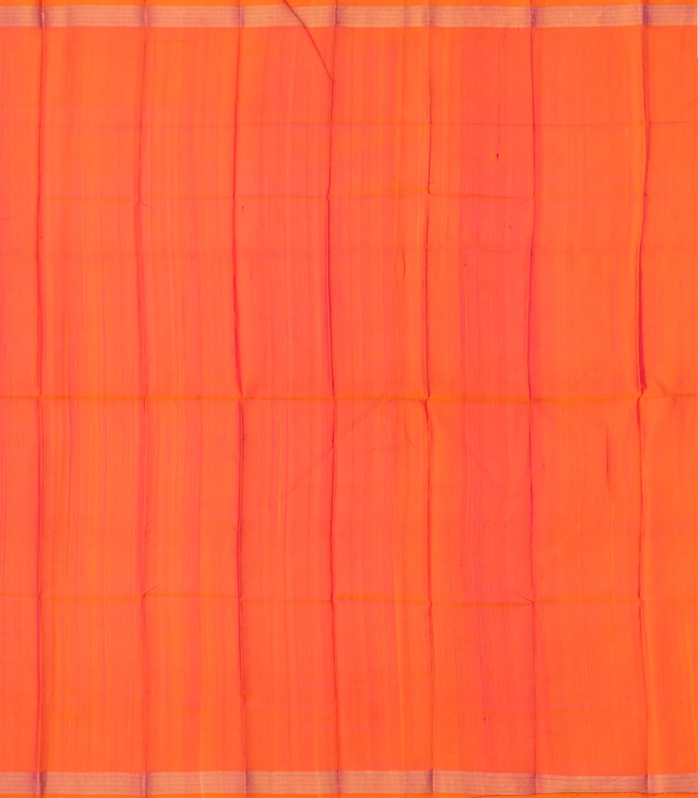 Pink Handloom Uppada Plain Silk Saree With Floral Motifs in Orange Border