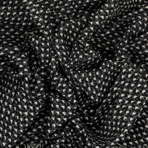 Black Woven Jaipur Cotton Saree And Printed Triangle Motifs