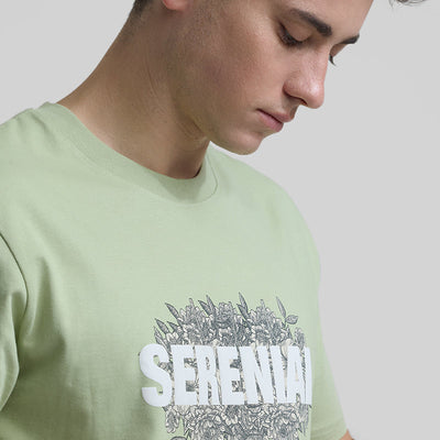 Serenial Light Green Oversized Fit T-Shirt