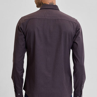 Dark Brown Slim Fit Shirt
