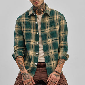 Dark Green Flannel Checks Slim Fit Shirt