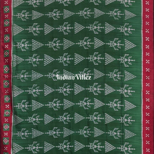 Mehndi Green Tribal Border Pasapali Contemporary Silk Saree