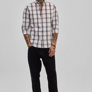 White Checks Slim Fit Shirt